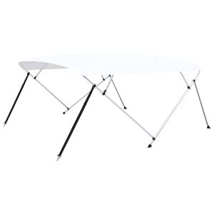 vidaXL Toldo Bimini de 4 arcos blanco 243x(230-244)x137 cm