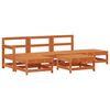 vidaXL Conjunto de Sof&aacute;s de Jard&iacute;n 6 pcs Marr&oacute;n Cera Pino macizo