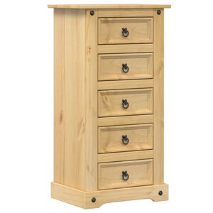 vidaXL Mesita de noche Corona madera maciza de pino 53x39x103 cm