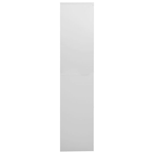 vidaXL Armario oficina acero vidrio templado gris claro 90x40x180 cm