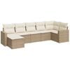 vidaXL Set sofás de jardín 7 piezas y cojines ratán sintético beige