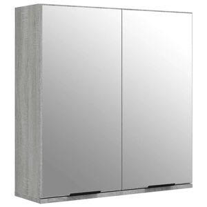 vidaXL Armario de ba&ntilde;o con espejo color gris Sonoma 64x20x67 cm