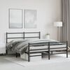 vidaXL Estructura cama sin colch&oacute;n con estribo metal negro 160x200 cm