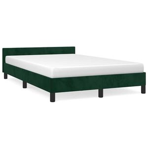 vidaXL Estructura cama sin colch&oacute;n terciopelo verde oscuro 120x190cm