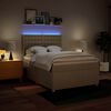 vidaXL Cama box spring con colch&oacute;n tela color crema 140x190 cm