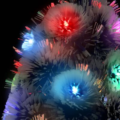 vidaXL Árbol de Navidad artificial LED fibra óptica blanco azul 180 cm