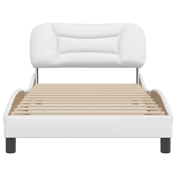 vidaXL Estructura de cama sin colch&oacute;n Hvar cuero sint&eacute;tico blanco 100x203cm