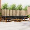 vidaXL Conjunto de sof&aacute;s de exterior con coj&iacute;n 8 pcs Natural y negro