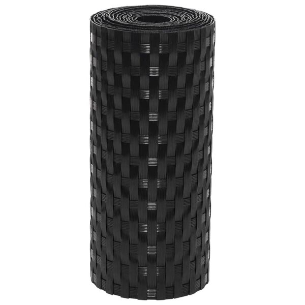 vidaXL Toldos para balcón 10 uds ratán sintético negro 255x19 cm