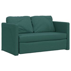 vidaXL Sof&aacute; cama de suelo 2 en 1 tela verde oscuro 112x174x55 cm