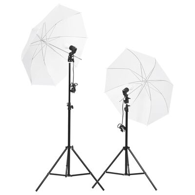 vidaXL Kit de estudio fotográfico con luces, fondo y reflector