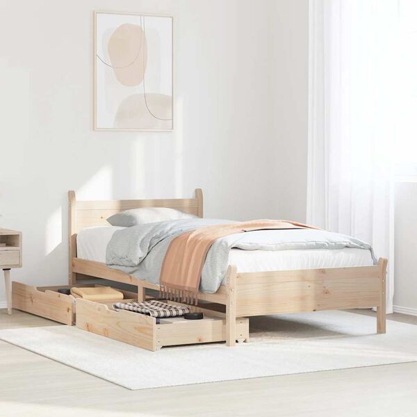 vidaXL Estructura de cama sin colch&oacute;n madera maciza de pino 90x190 cm