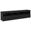 vidaXL Gabinetes de pared para TV 2 pcs Roble Negro 80 x 30 x 40 cm