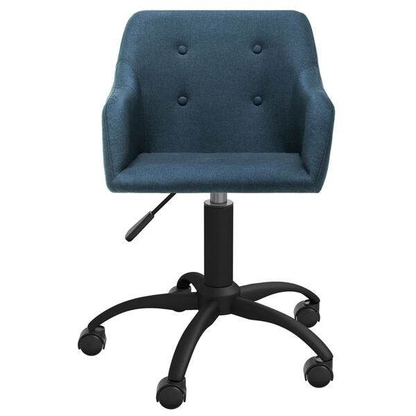 vidaXL Silla de comedor giratoria tela azul