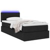 vidaXL Cama con almacenamiento y LED con LED Negro 100 x 200 cm tela