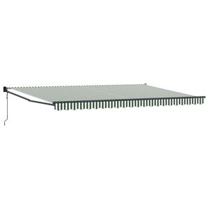 vidaXL Toldo Verde y blanco 500 x 300 cm Poli&eacute;ster y metal