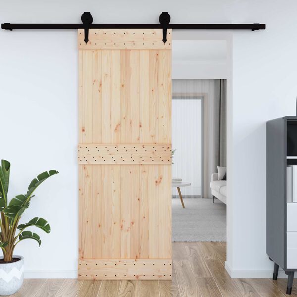 vidaXL Puerta NARVIK Natural 85 x 210 cm Madera de Pino S&oacute;lido