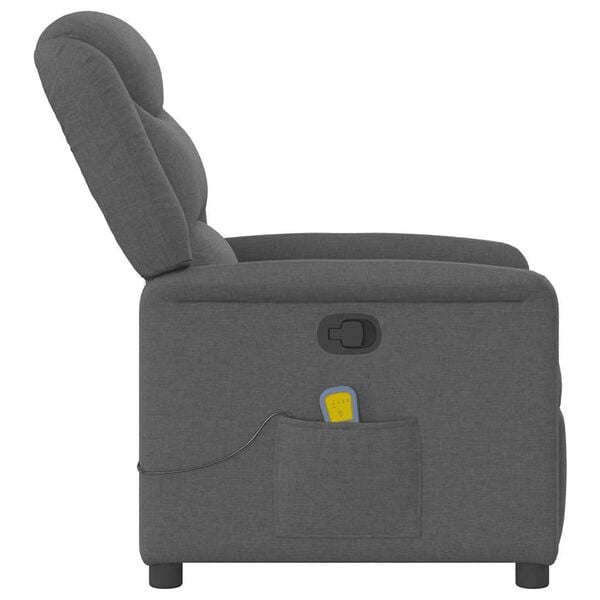 vidaXL Sill&oacute;n de masaje reclinable de tela gris oscuro