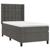 vidaXL Cama box spring colch&oacute;n y LED terciopelo gris oscuro 90x190 cm