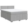 vidaXL Cama box spring con colch&oacute;n tela gris claro 140x190 cm