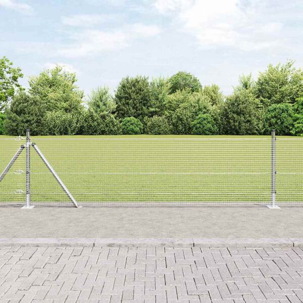 vidaXL Poste de Valla Plateado 10 x 0,6 m (malla de 16 x 16 mm) Acero