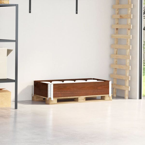 vidaXL Collar de palet madera maciza de pino marr&oacute;n 100x50 cm