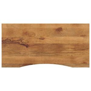 vidaXL Tablero escritorio con curva madera mango rugosa 110x50x2,5 cm