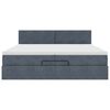 vidaXL Estructura de cama otomana con colch&oacute;n gris oscuro 200x200 cm