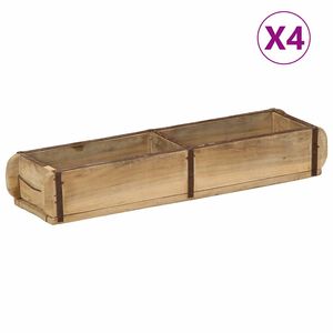 vidaXL Bandeja 4 pcs Marr&oacute;n 57 x 15 x 9 cm Madera s&oacute;lida recuperada