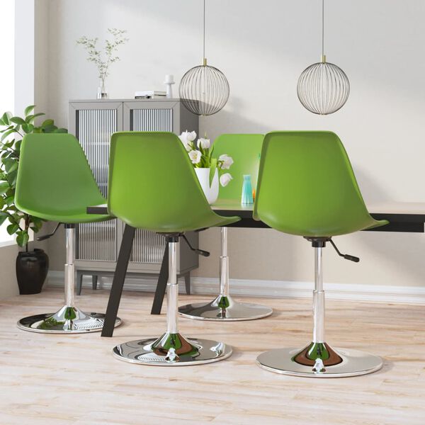 vidaXL Sillas de comedor giratorias 4 unidades PP verde