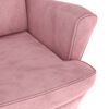 vidaXL Sill&oacute;n orejero y taburete de terciopelo rosa