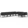 vidaXL Set muebles de jard&iacute;n 9 pzas y cojines aluminio gris antracita