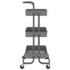 vidaXL Carrito de cocina 3 niveles hierro y ABS gris 42x35x85 cm