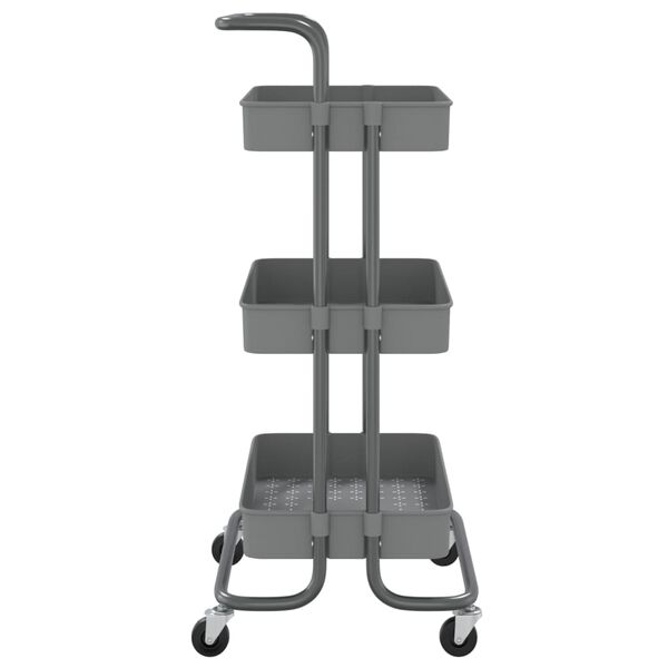 vidaXL Carrito de cocina 3 niveles hierro y ABS gris 42x35x85 cm