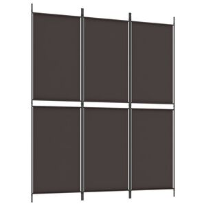 vidaXL Biombo divisor de 3 paneles de tela marr&oacute;n 150x180 cm