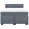 vidaXL Cama box spring con colch&oacute;n terciopelo gris oscuro 140x200 cm