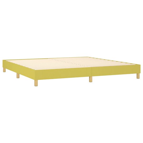 vidaXL Cama box spring con colch&oacute;n tela verde 200x200 cm