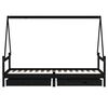 vidaXL Estructura de cama niños con cajones madera pino negro 80x200cm