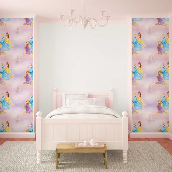 Kids at Home Papel pintado Pretty as A Princess rosa y azul