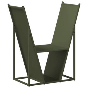 vidaXL Le&ntilde;ero verde oliva 69,5x35x81 cm Acero laminado en fr&iacute;o
