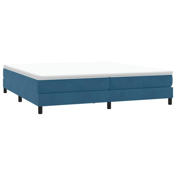 vidaXL Cama box spring sin colch&oacute;n terciopelo azul oscuro 200x220 cm
