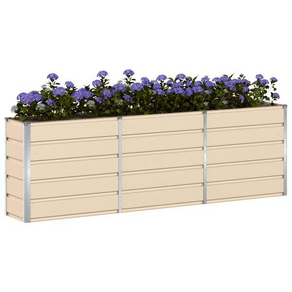 vidaXL Jardinera Marfil 160 x 40 x 75 cm Acero