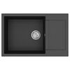 vidaXL Lavabo Negro 780 x 500 mm 80% Cuarzo y 20% Resina