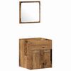 vidaXL Juego de muebles de ba&ntilde;o con puerta 4 pcs Madera envejecida