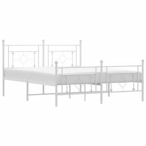 vidaXL Estructura cama sin colch&oacute;n con estribo metal blanco 160x200 cm