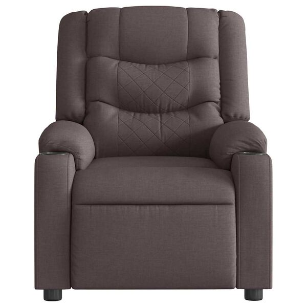 vidaXL Sill&oacute;n reclinable de tela marr&oacute;n oscuro