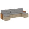 vidaXL Set sof&aacute;s de jard&iacute;n 7 piezas y cojines rat&aacute;n sint&eacute;tico beige