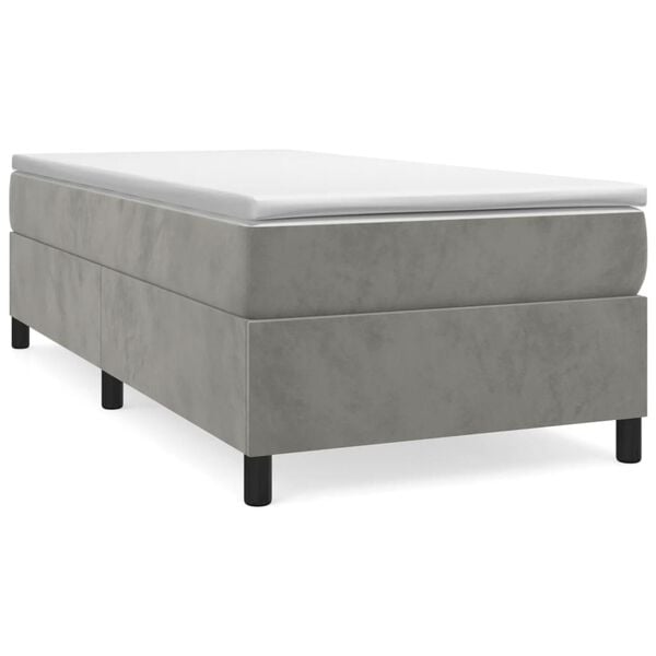 vidaXL Estructura de cama con somier terciopelo gris claro 80x200 cm