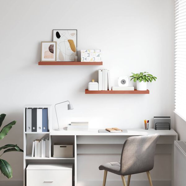 vidaXL Estante de pared con almacenamiento 2 pcs Rojo 80 x 23,5 x 4 cm