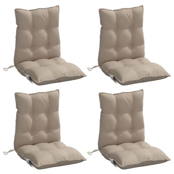 vidaXL Cojines para silla respaldo bajo 4 uds tela Oxford gris taupe
